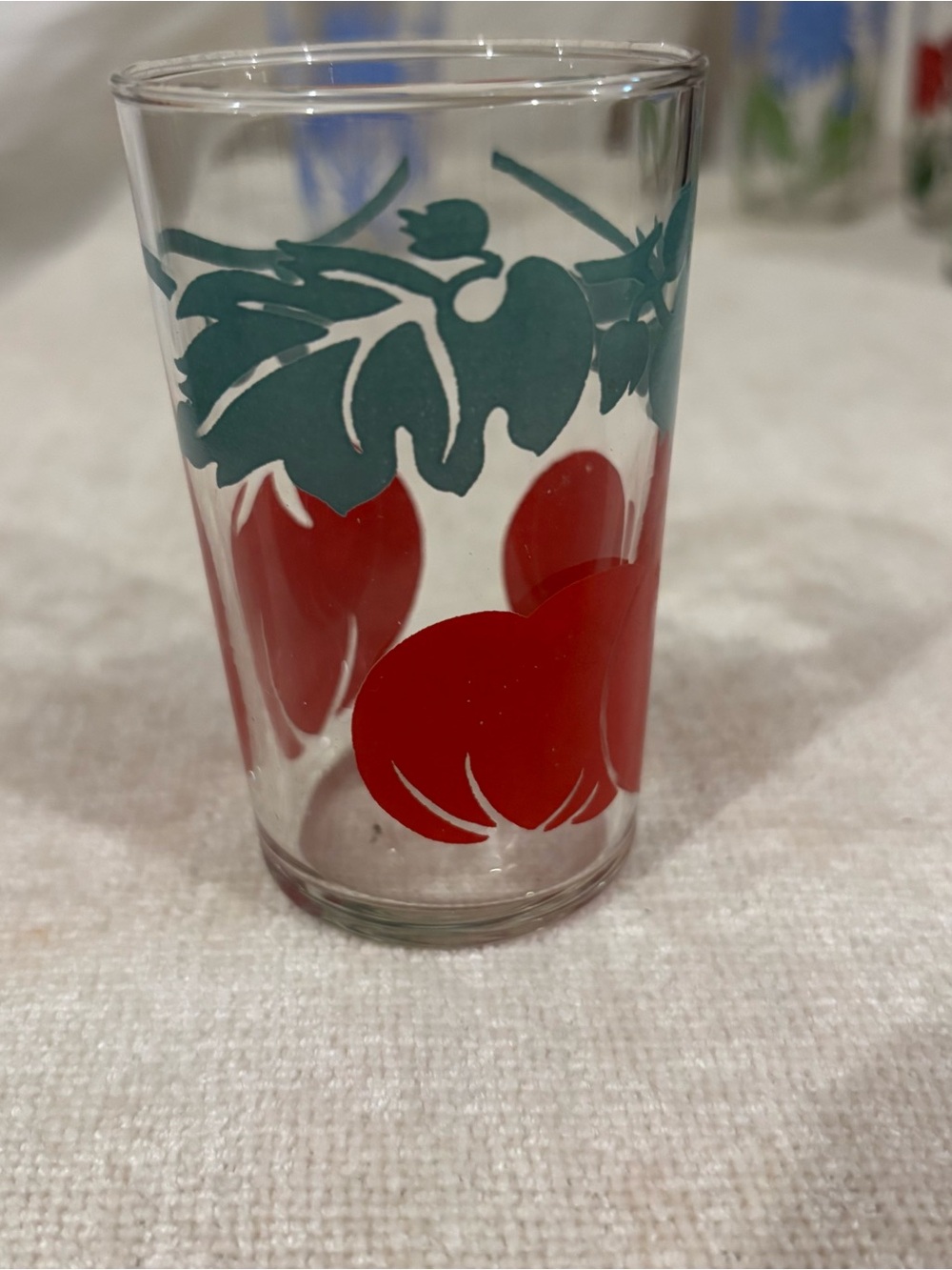 Set of 5 Vintage Floral Printed Glasses - Blue, Red, Green - Picture 5 of 6